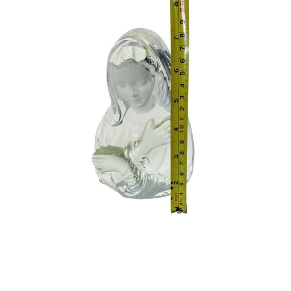Vintage Viking Hand Made Glass Madonna Virgin Mary Figurine 7" Tall Religious De - Picture 4 of 4